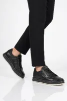 Siyah Hakiki Deri Memory Foam Erkek Sneaker