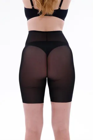 Siyah MI EMAY 2705 Lazer Tül Toparlayıcı Paçalı Boxer Hayalet Korse