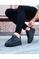 Siyah (Siyah Taban) Bağcıklı Erkek Günlük Ayakkabı