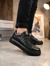 Siyah (Siyah Taban) Bağcıklı Erkek Sneaker