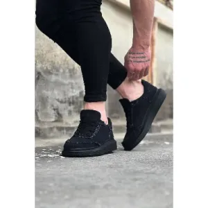 Siyah (Siyah Taban) Bağcıklı Kot Erkek Günlük Ayakkabı