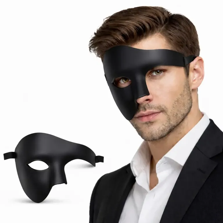 Siyah Yarım Erkek Maske – Phantom Parti &amp; Balo Maskesi