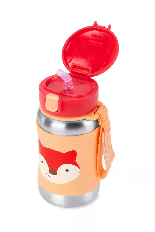 Skip Hop Zoo Pipetli Paslanmaz Çelik Suluk 350 ml Tilki
