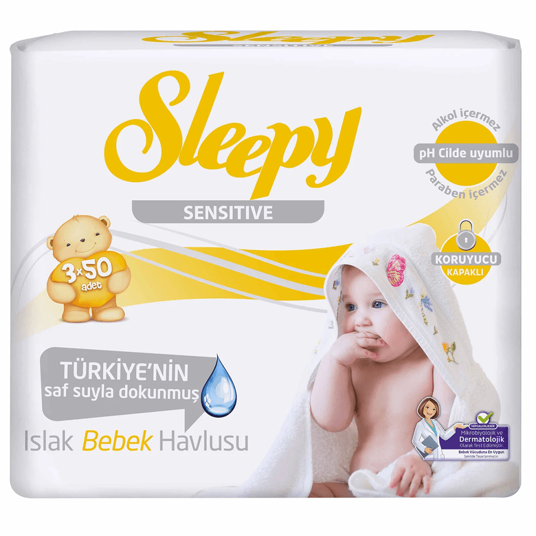 Sleepy 60918 Sensitive Bebek Islak Mendil 3X50 Adet