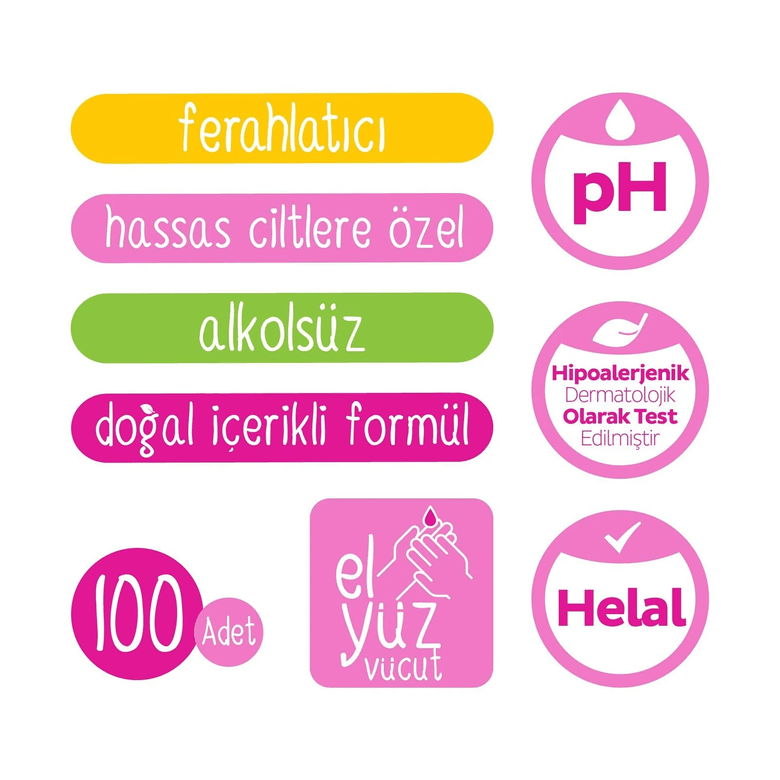 Sleepy GHHNVNH140HKJHÖ Kişisel Bakım Islak Havlu Floral 100 Adet