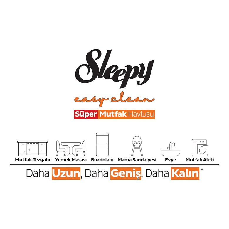Sleepy HFFH129JMJG Yüzey Temizlik Süper Mutfak Havlusu Portakal 50 Adet