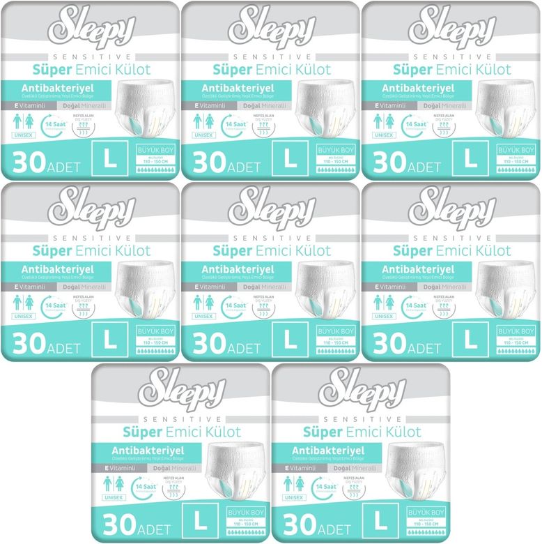 Sleepy Yetişkin Bezi Emici Külot L - Büyük - Large 240 Adet (8PK*30)