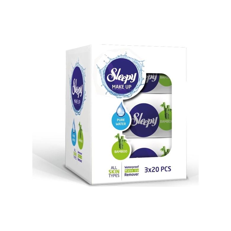 Sleepy Yüz Temizleme Havlusu Bamboo Make Up 60 Yaprak (3PK*20)