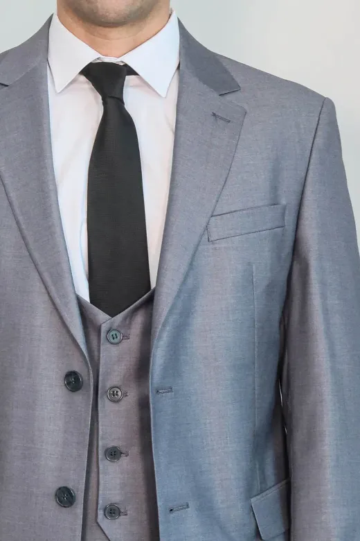 Slim-Fit Gri Takım Elbise | Wessi