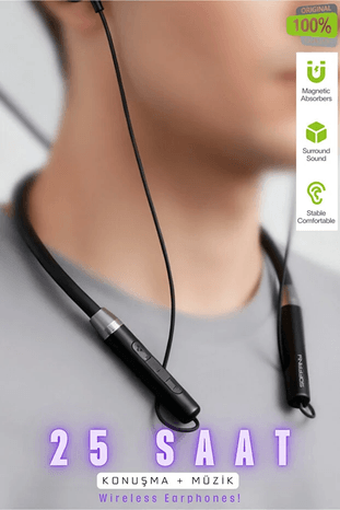 soffany AP-18 Magnet Serisi Boyun Askılı Bluetooth 5.3 Kulaklık Siyah