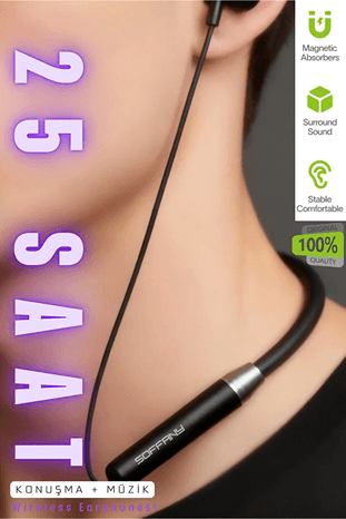 soffany AP-18 Magnet Serisi Boyun Askılı Bluetooth 5.3 Kulaklık Siyah