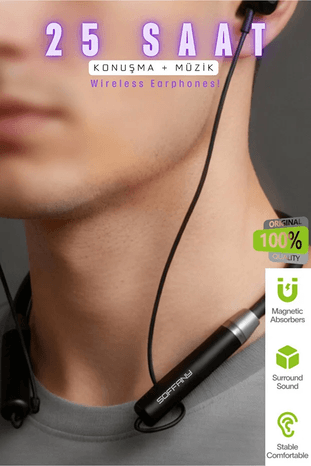 soffany AP-18 Magnet Serisi Boyun Askılı Bluetooth 5.3 Kulaklık Siyah