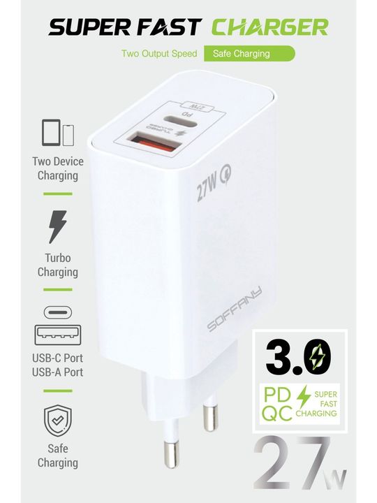 Soffany Sy-228 Usb-A + Usb-C Turbo Şarj Başlığı