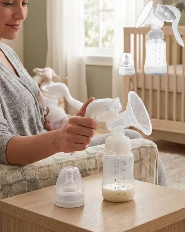 Solmazlar Online 129133675 Mey İthalat Manuel Göğüs Pompası Masaj Özellikli Bpa İçermez Taşınabilir 180 Ml