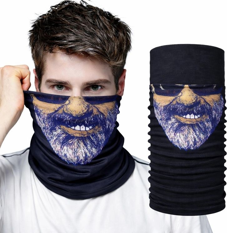Solmazlar Online 129268269 Mey İthalat Sakallı Yüz Desenli Baf Buff Çok Amaçlı Boyunluk & Maske 1 No