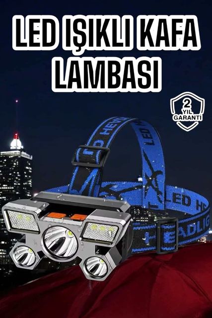 Solmazlar Online MEYTDUCZHS212LAMBA2-BLMY Mey İthalat Ultra Güçlü Led Işık Şarjlı Kafa Lambası Balıkçı Lambası Kafa Feneri Çok Renkli