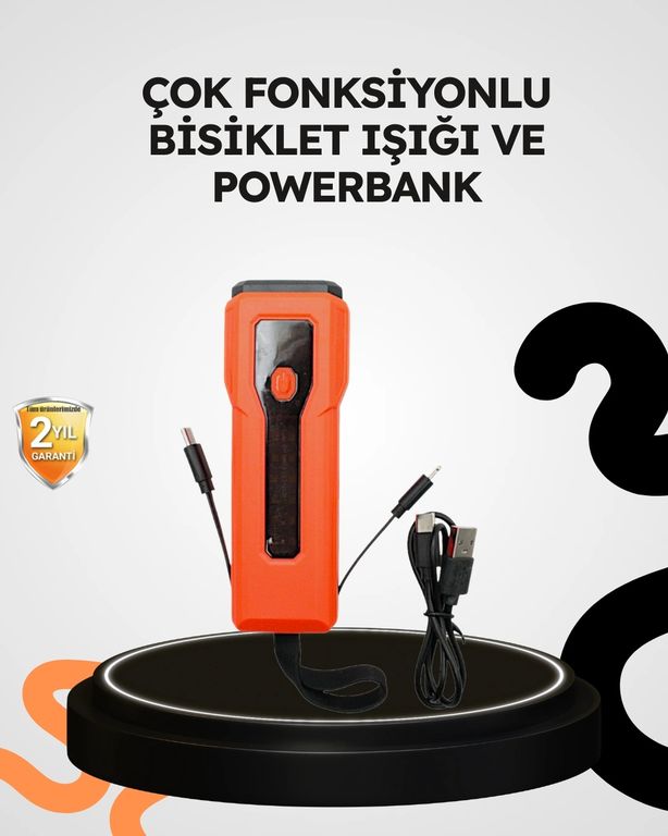 Solmazlar Online MEYTDUCZZZ828FENERPOWERBANK-BLMY Mey İthalat 600 Lümen Bisiklet Ön Işık Powerbankli Çakar Cob Led Çok Renkli