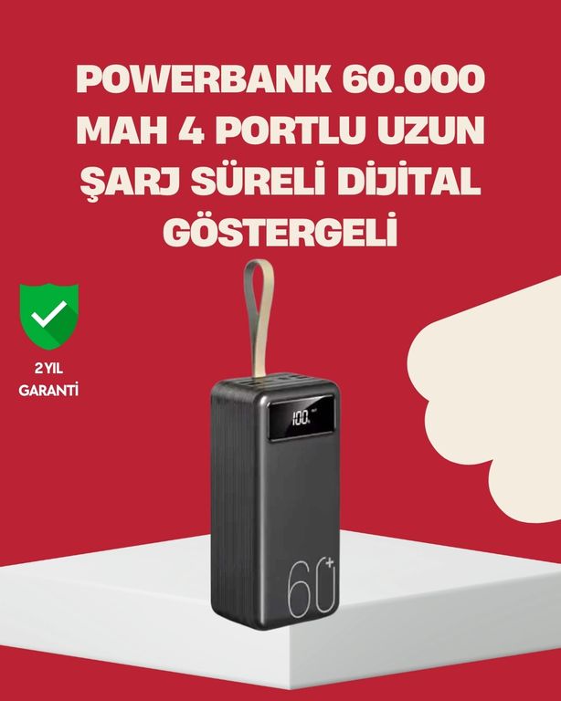 Solmazlar Online MEYTDXUCZ60000POWERBANK-2-BLMY Mey İthalat Led Ekranlı Çok Fonksiyonlu Taşınabilir Şarj Ünitesi Powerbank Çok Renkli