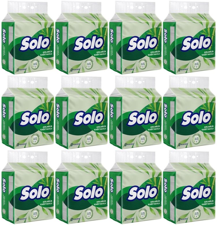 Solo Asılabilir Kağıt Havlu (Hijyenik ve Pratik Kullanım İçin Uygun) (12 Li Set)