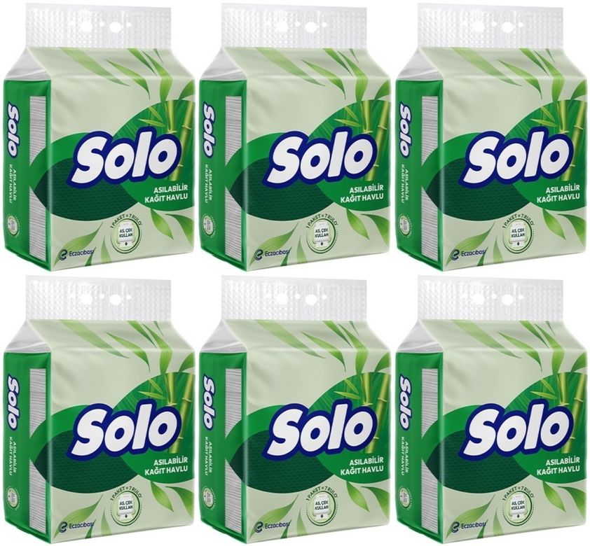Solo Asılabilir Kağıt Havlu (Hijyenik ve Pratik Kullanım İçin Uygun) (6 Lı Set)