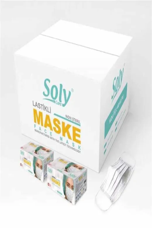 Soly TYC00522445099 Care 3 Katlı Cerrahi Telli Full Ultrasonik Maske 150 Adet