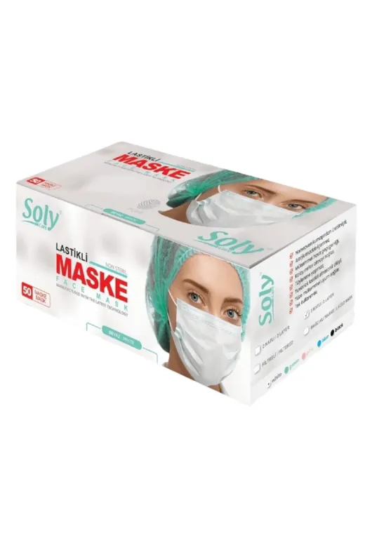 Soly TYC00522445099 Care 3 Katlı Cerrahi Telli Full Ultrasonik Maske 150 Adet