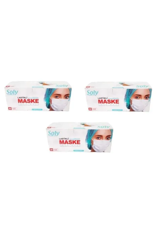 Soly TYC00522445099 Care 3 Katlı Cerrahi Telli Full Ultrasonik Maske 150 Adet