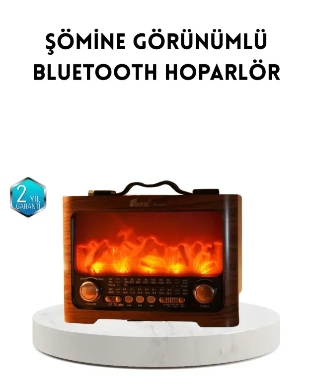 Şöne Efektli Solar Hoparlör Bluetooth 5.3 Radyo AUX USB TF Destekli