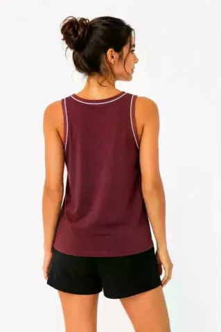 Sporcu Atlet Bisiklet Yaka Kolsuz Yazlık Atlet - Bordo - L - Bordo