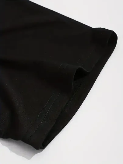 Sporda Günlük Hayata Giyilebilir GYM Baskılı Oversize Bisiklet Yaka Erkek T-shirt - Siyah - L - Siyah