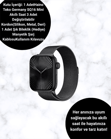 SQ-16 Mini Series 10 Akıllı Saat | Spor Modları, Bildirim ve Müzik Kontrolü