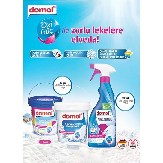 SR12060885 Domol Oxi Güç 750 Gr Renklilere Özel Leke Çıkarıcı Toz