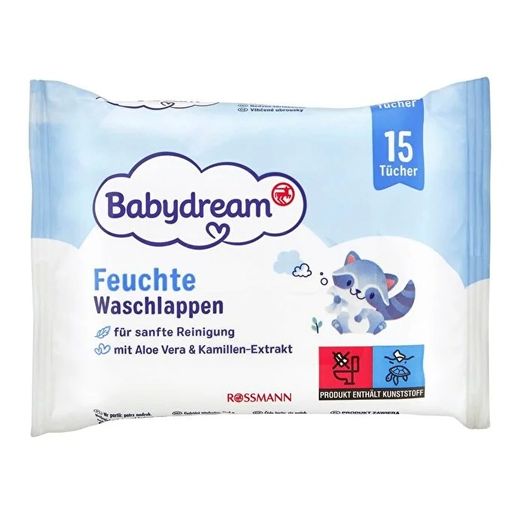 SR12062259 Babydream Bebek Islak Mendil Hassas Cilt, Aloe Veralı 15'li