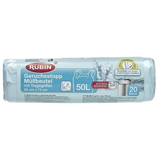 SR16120477 Rubin Çöp Torbası Kulplu - 50 Litre 60X72 Cm 20 Adet