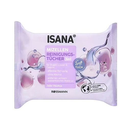 SR17110038 Isana 25'li 3 In 1 Kuru Ve Hassas Ciltler İçin Yüz Temizleme Mendili