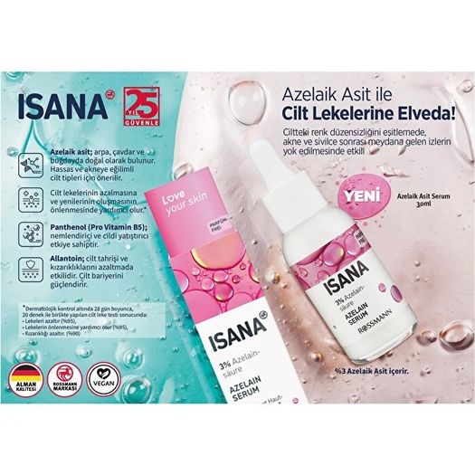 SR22120301 Isana Love Your Skin Serum Azelaik Asit 30 Ml