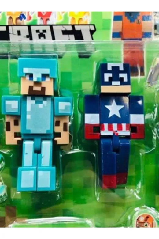 SRT 16083 Dzc Kuzenler Avm Minecraft 6 Lı Figür Batmen Kaptan Karakter Oyuncaklar