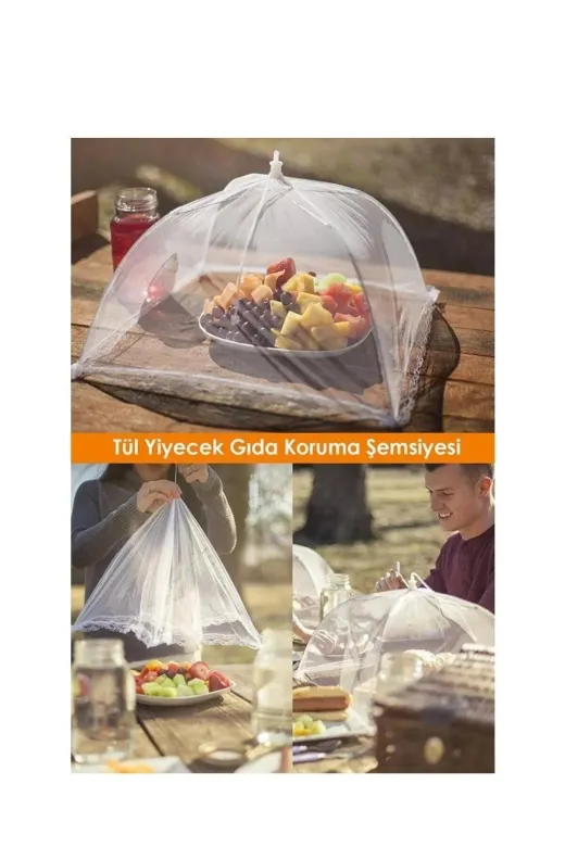 St Morritz 651223982 Gıda Koruma Şemsiyesi, Yiyecek Sinek Koruyucu Tül Aparat