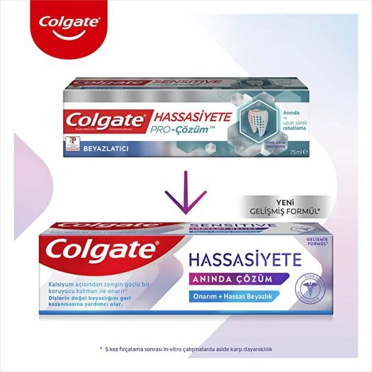 ST11090211 Colgate Diş Macunu Hassasiyete Anında Çözüm Onarım + Hassas Beyazlık 75 Ml