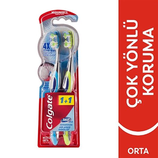 ST14070020 Colgate Dış Fırçası 360 1+1 Interdental Orta 2'li