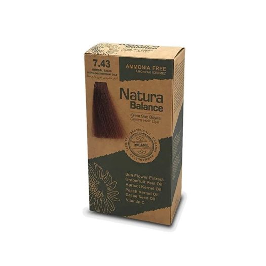 ST20100185 Natura Balance Krem 7.43 Kumral Bakır Organik Saç Boyası