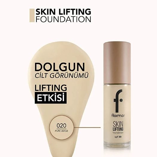ST23070226 Flormar Skin Lifting Yaşlanma Karşıtı Bakım Yapan Kremsi Dokulu Spf 30 Fondöten 020 Pure Beige