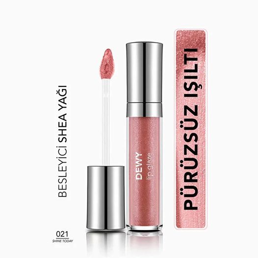 ST23080241 Flormar Dewy Lip Glaze Nemlendirici Etkili Yarı Transparan Dudak Parlatıcısı 021 Shine Today