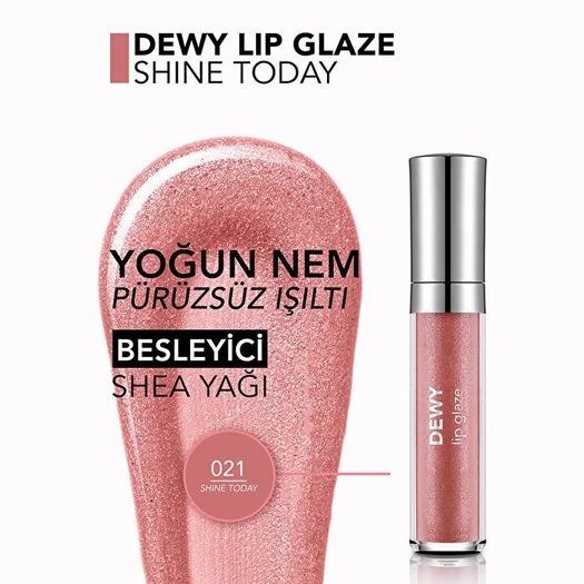 ST23080241 Flormar Dewy Lip Glaze Nemlendirici Etkili Yarı Transparan Dudak Parlatıcısı 021 Shine Today