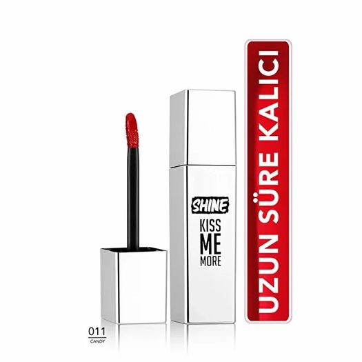ST24060032 Flormar Shine Kiss Me More Uzun Süre Kalıcı Parlak Likit Ruj 011 Candy