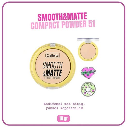 ST24090332 Callista Smooth Matte Compact Powder 51 Soft Sand Mat Görünümlü Pudra