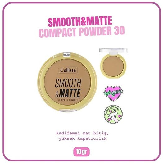 ST24090333 Callista Smooth Matte Compact Powder 30 Dark Honey Mat Görünümlü Pudra