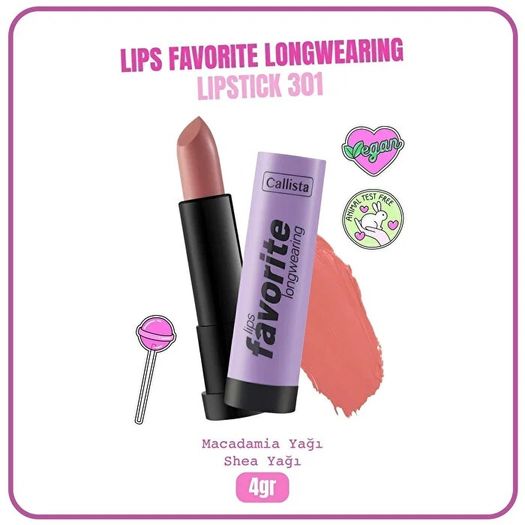ST24090372 Callista Lips Favorite Longwearing Lipstick 301 Serving Looks Pembe Ruj