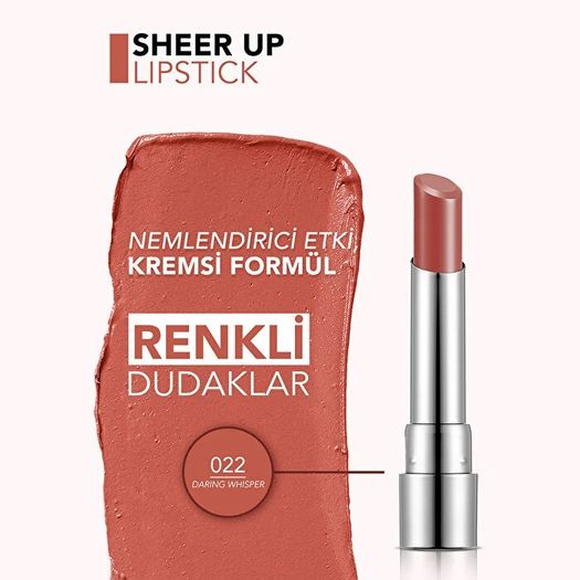 ST25030018 Flormar Lip Stick Sheer Up Nemlendirici Parlak Ruj Daring Whisper