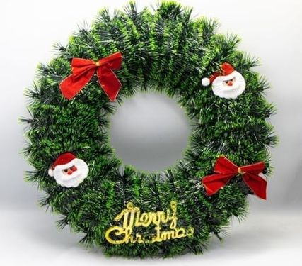 Standart Estetiki 57855210124645580184975 Noel Kapı Çelenkleri Yeşil Renkli Ağaç Asılı Ön Kapı Süsü Yılbaşı Kapı Süsü 40 Cm 50 X 22